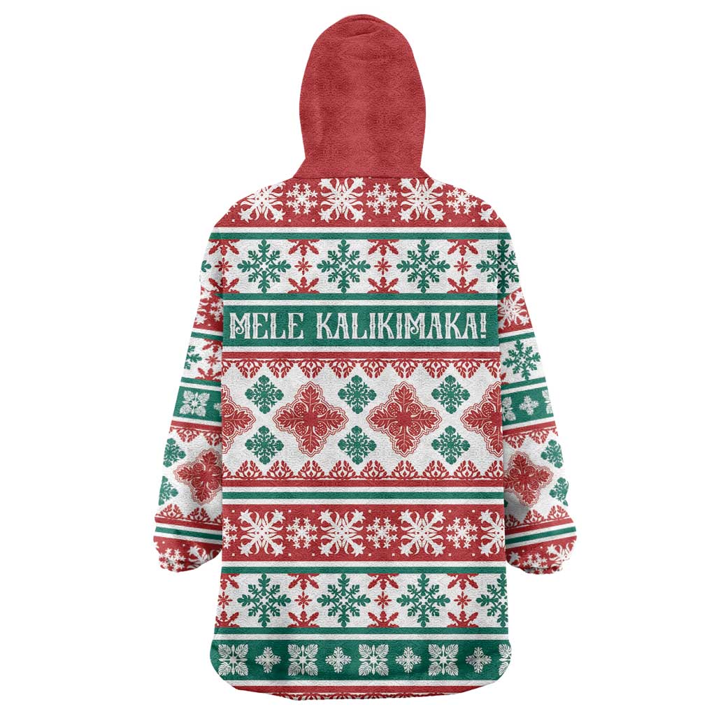 Mele Kalikimaka Hawaii Christmas Wearable Blanket Hoodie Hawaiian Quilt Pattern Style - Polynesian Pride