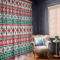Mele Kalikimaka Hawaii Christmas Window Curtain Hawaiian Quilt Pattern Style - Polynesian Pride