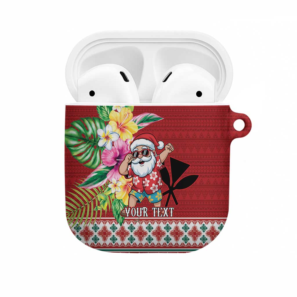 Santa Surf Mele Kalikimaka Personalized AirPods Case Aloha Tropical Christmas Vibes LT9 Red - Polynesian Pride