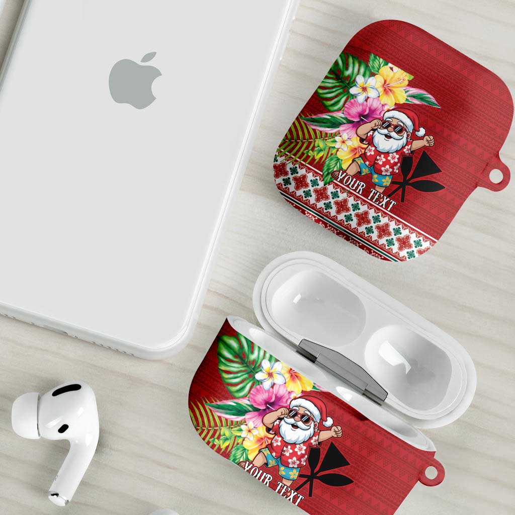 Santa Surf Mele Kalikimaka Personalized AirPods Case Aloha Tropical Christmas Vibes LT9 - Polynesian Pride