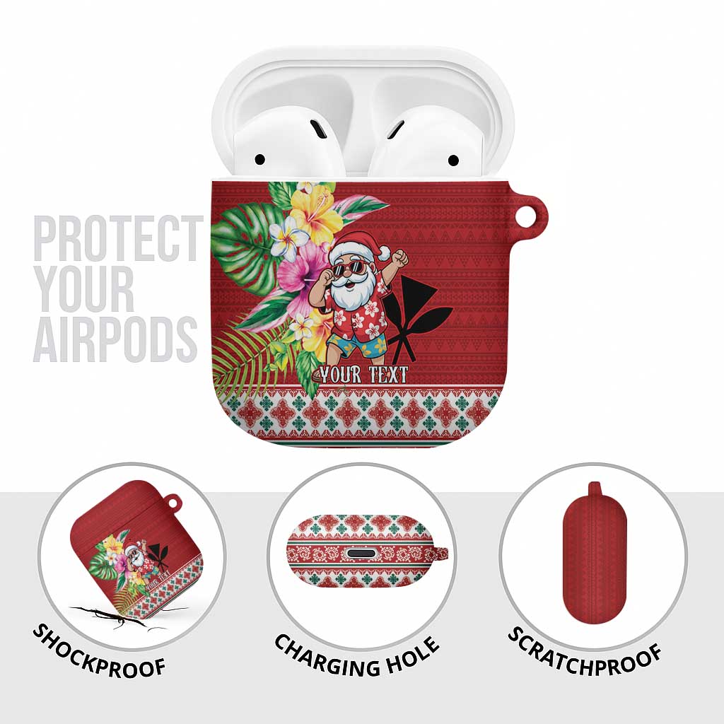 Santa Surf Mele Kalikimaka Personalized AirPods Case Aloha Tropical Christmas Vibes LT9 - Polynesian Pride