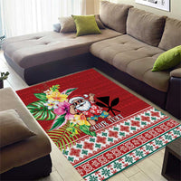Santa Surf Mele Kalikimaka Personalized Area Rug Aloha Tropical Christmas Vibes - Polynesian Pride
