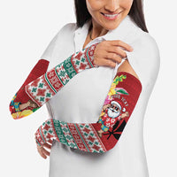 Santa Surf Mele Kalikimaka Personalized Arm Sleeves Aloha Tropical Christmas Vibes - Polynesian Pride