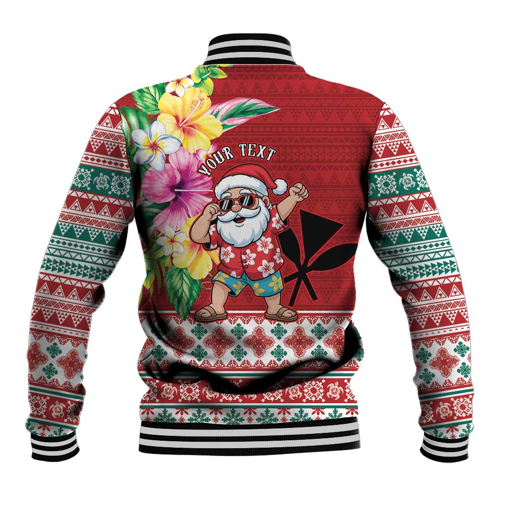 Santa Surf Mele Kalikimaka Personalized Baseball Jacket Aloha Tropical Christmas Vibes LT9 - Polynesian Pride