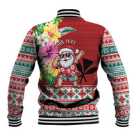 Santa Surf Mele Kalikimaka Personalized Baseball Jacket Aloha Tropical Christmas Vibes LT9 - Polynesian Pride