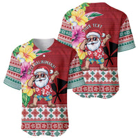 Santa Surf Mele Kalikimaka Personalized Baseball Jersey Aloha Tropical Christmas Vibes - Polynesian Pride