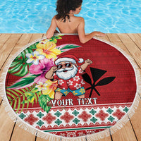 Santa Surf Mele Kalikimaka Personalized Beach Blanket Aloha Tropical Christmas Vibes LT9 - Polynesian Pride
