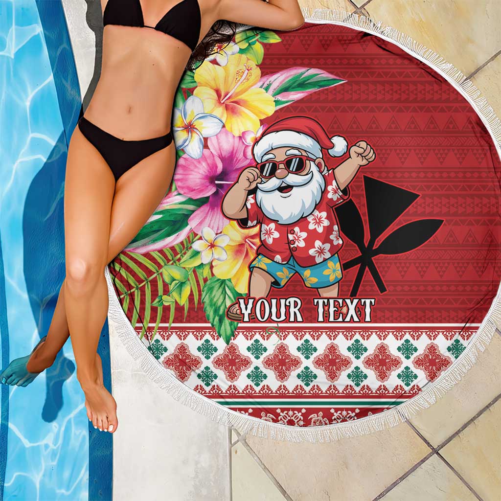 Santa Surf Mele Kalikimaka Personalized Beach Blanket Aloha Tropical Christmas Vibes LT9 - Polynesian Pride