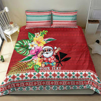 Santa Surf Mele Kalikimaka Personalized Bedding Set Aloha Tropical Christmas Vibes - Polynesian Pride