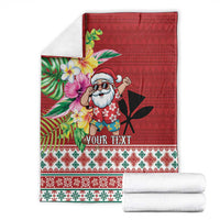Santa Surf Mele Kalikimaka Personalized Blanket Aloha Tropical Christmas Vibes - Polynesian Pride