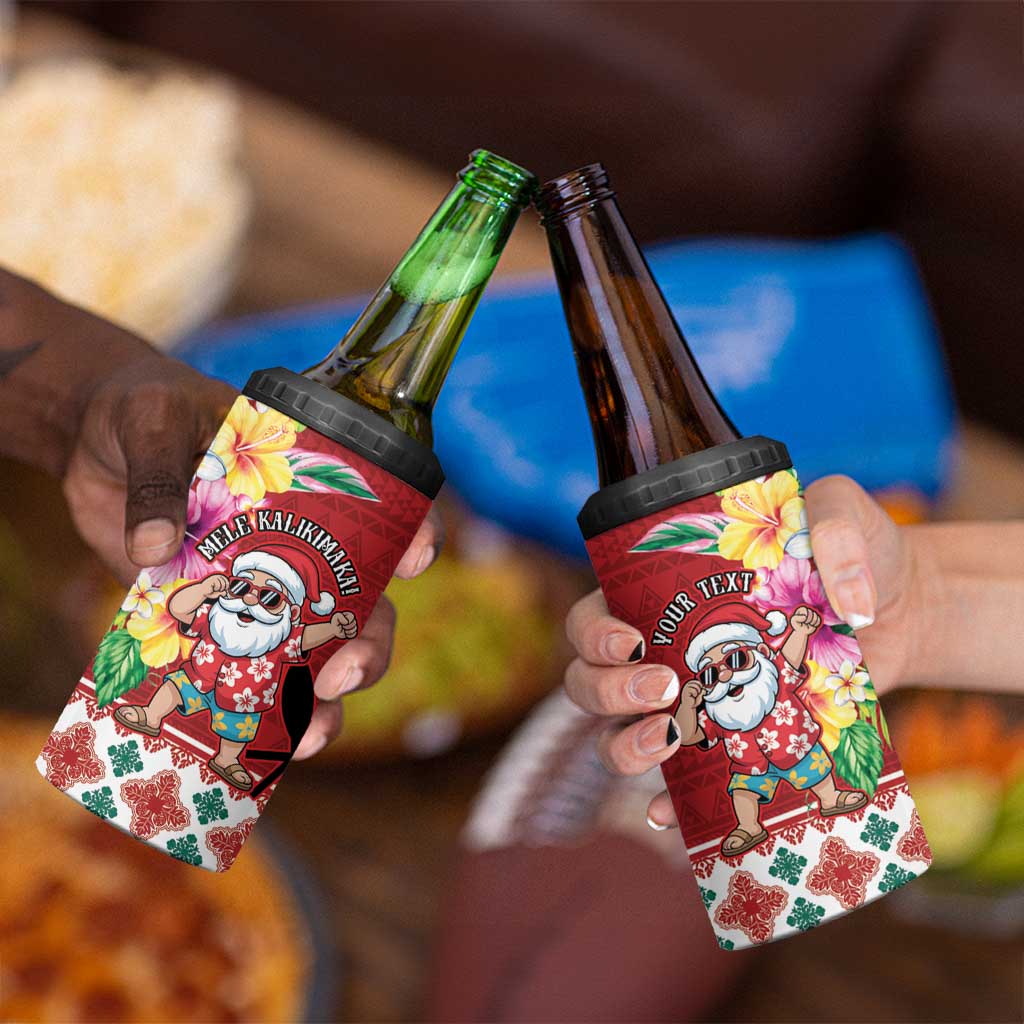 Santa Surf Mele Kalikimaka Personalized 4 in 1 Can Cooler Tumbler Aloha Tropical Christmas Vibes LT9 - Polynesian Pride