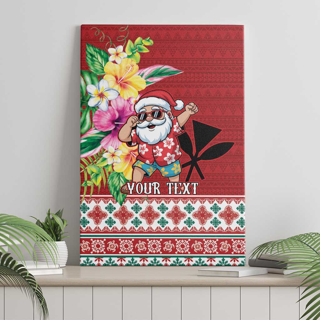Santa Surf Mele Kalikimaka Personalized Canvas Wall Art Aloha Tropical Christmas Vibes LT9 - Polynesian Pride
