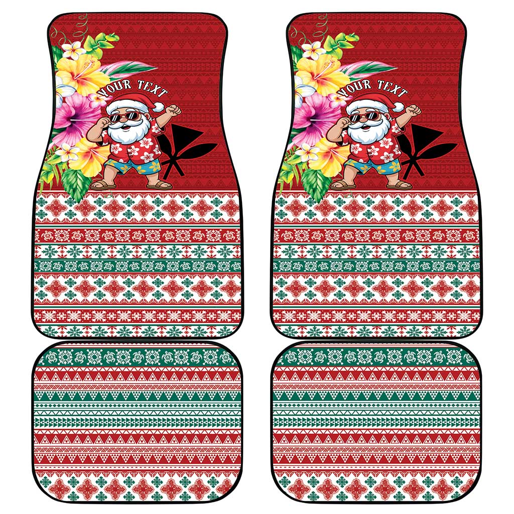 Santa Surf Mele Kalikimaka Personalized Car Mats Aloha Tropical Christmas Vibes LT9 - Polynesian Pride