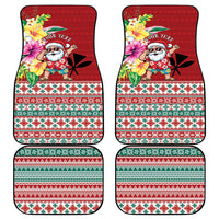 Santa Surf Mele Kalikimaka Personalized Car Mats Aloha Tropical Christmas Vibes LT9 - Polynesian Pride