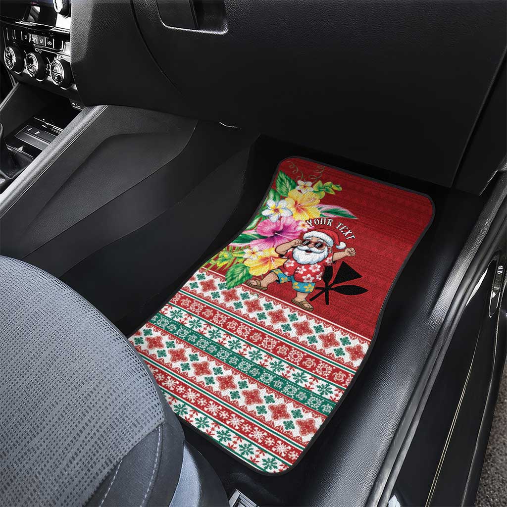 Santa Surf Mele Kalikimaka Personalized Car Mats Aloha Tropical Christmas Vibes LT9 - Polynesian Pride