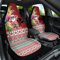 Santa Surf Mele Kalikimaka Personalized Car Seat Cover Aloha Tropical Christmas Vibes - Polynesian Pride