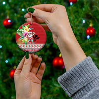 Santa Surf Mele Kalikimaka Personalized Ceramic Ornament Aloha Tropical Christmas Vibes LT9 - Polynesian Pride