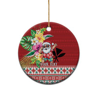 Santa Surf Mele Kalikimaka Personalized Ceramic Ornament Aloha Tropical Christmas Vibes LT9 - Polynesian Pride