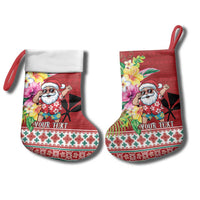 Santa Surf Mele Kalikimaka Personalized Christmas Stocking Aloha Tropical Christmas Vibes - Polynesian Pride