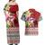 Santa Surf Mele Kalikimaka Personalized Couples Matching Off Shoulder Maxi Dress and Hawaiian Shirt Aloha Tropical Christmas Vibes - Polynesian Pride