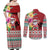 Santa Surf Mele Kalikimaka Personalized Couples Matching Off Shoulder Maxi Dress and Long Sleeve Button Shirt Aloha Tropical Christmas Vibes - Polynesian Pride