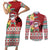 Santa Surf Mele Kalikimaka Personalized Couples Matching Short Sleeve Bodycon Dress and Long Sleeve Button Shirt Aloha Tropical Christmas Vibes - Polynesian Pride