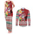 Santa Surf Mele Kalikimaka Personalized Couples Matching Tank Maxi Dress and Long Sleeve Button Shirt Aloha Tropical Christmas Vibes - Polynesian Pride