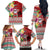Santa Surf Mele Kalikimaka Personalized Family Matching Off The Shoulder Long Sleeve Dress and Hawaiian Shirt Aloha Tropical Christmas Vibes - Polynesian Pride