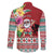 Santa Surf Mele Kalikimaka Personalized Family Matching Off The Shoulder Long Sleeve Dress and Hawaiian Shirt Aloha Tropical Christmas Vibes - Polynesian Pride