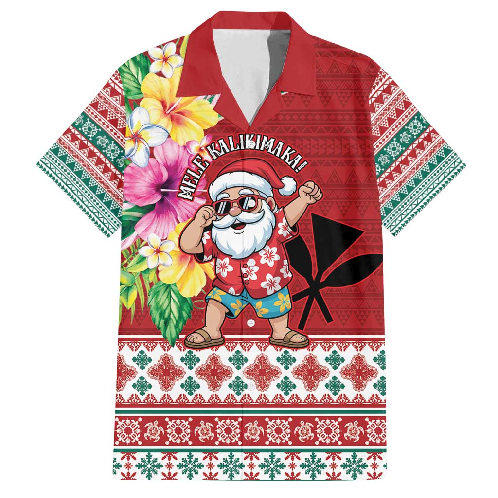 Santa Surf Mele Kalikimaka Personalized Family Matching Off Shoulder Maxi Dress and Hawaiian Shirt Aloha Tropical Christmas Vibes - Polynesian Pride
