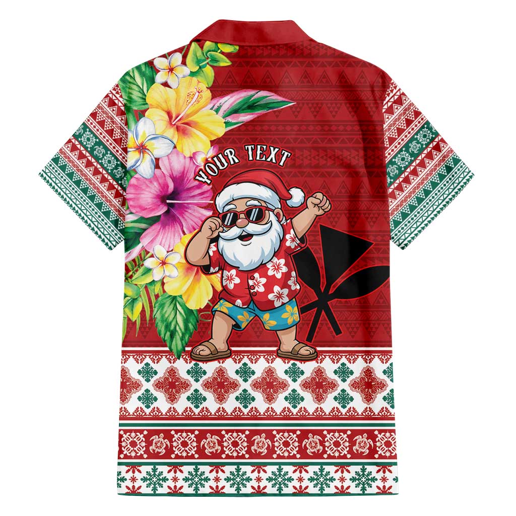 Santa Surf Mele Kalikimaka Personalized Family Matching Off Shoulder Short Dress and Hawaiian Shirt Aloha Tropical Christmas Vibes - Polynesian Pride