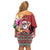Santa Surf Mele Kalikimaka Personalized Family Matching Off Shoulder Short Dress and Hawaiian Shirt Aloha Tropical Christmas Vibes - Polynesian Pride