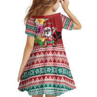 Santa Surf Mele Kalikimaka Personalized Family Matching Short Sleeve Bodycon Dress and Hawaiian Shirt Aloha Tropical Christmas Vibes - Polynesian Pride