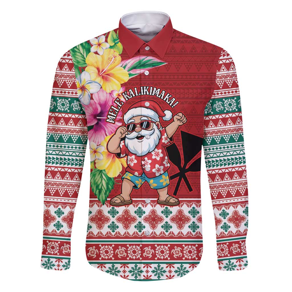 Santa Surf Mele Kalikimaka Personalized Family Matching Short Sleeve Bodycon Dress and Hawaiian Shirt Aloha Tropical Christmas Vibes - Polynesian Pride