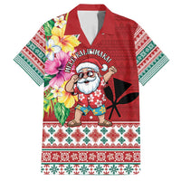 Santa Surf Mele Kalikimaka Personalized Family Matching Tank Maxi Dress and Hawaiian Shirt Aloha Tropical Christmas Vibes - Polynesian Pride