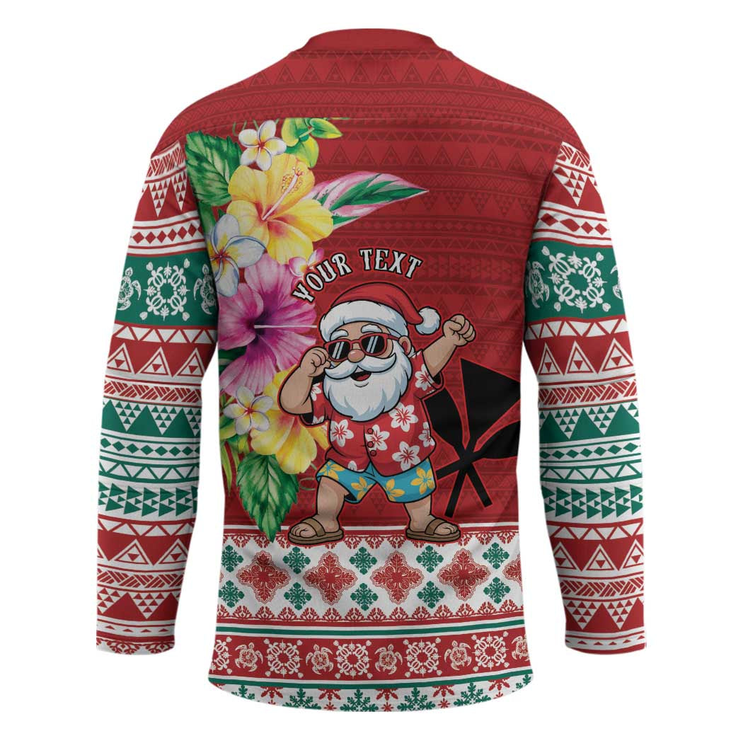 Santa Surf Mele Kalikimaka Personalized Hockey Jersey Aloha Tropical Christmas Vibes LT9 - Polynesian Pride