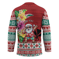 Santa Surf Mele Kalikimaka Personalized Hockey Jersey Aloha Tropical Christmas Vibes LT9 - Polynesian Pride