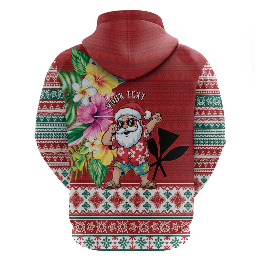 Santa Surf Mele Kalikimaka Personalized Hoodie Aloha Tropical Christmas Vibes - Polynesian Pride