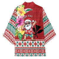 Santa Surf Mele Kalikimaka Personalized Kimono Aloha Tropical Christmas Vibes - Polynesian Pride