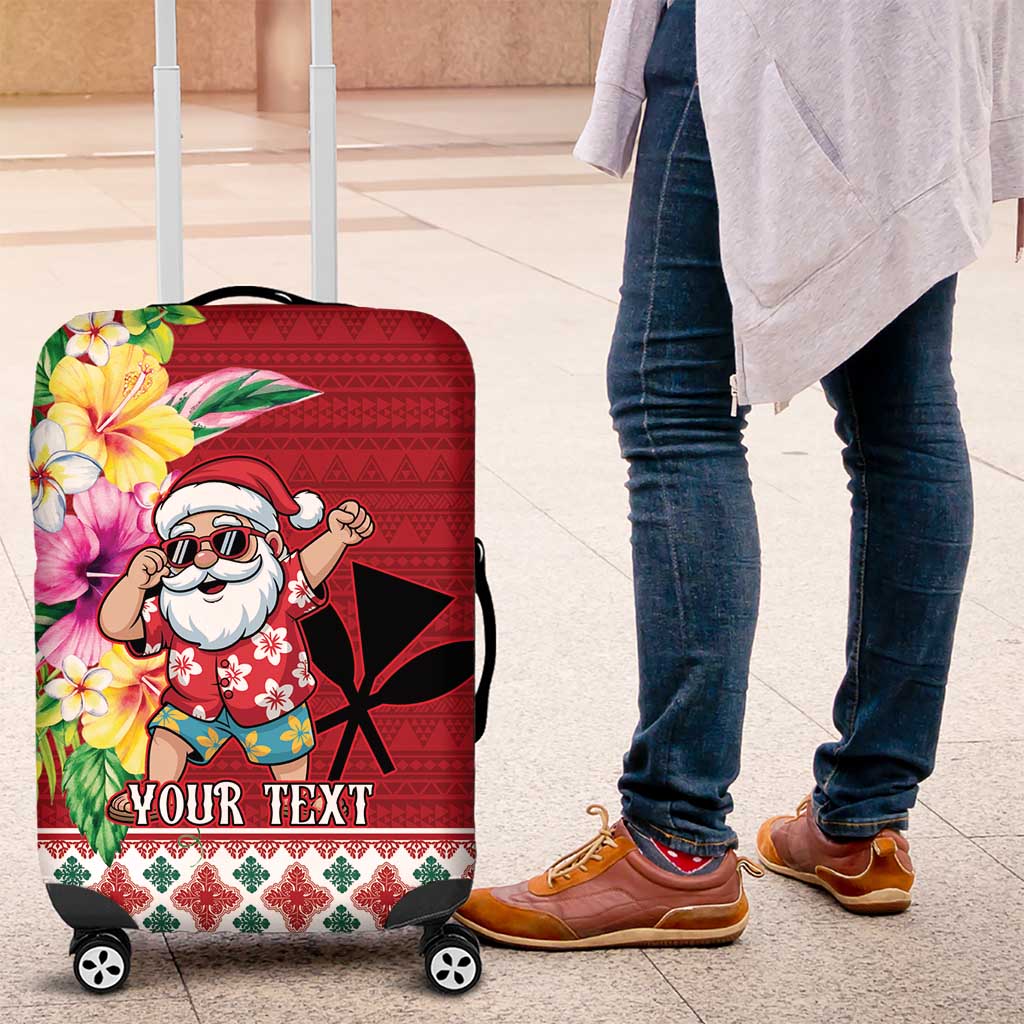 Santa Surf Mele Kalikimaka Personalized Luggage Cover Aloha Tropical Christmas Vibes - Polynesian Pride