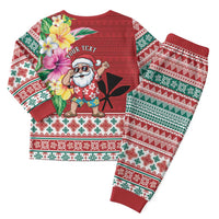 Santa Surf Mele Kalikimaka Personalized Christmas Pajama Set Aloha Tropical Christmas Vibes - Polynesian Pride