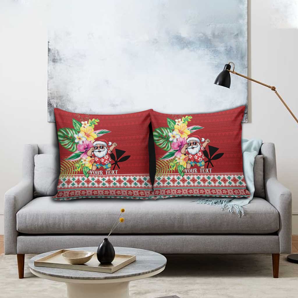 Santa Surf Mele Kalikimaka Personalized Pillow Cover Aloha Tropical Christmas Vibes - Polynesian Pride