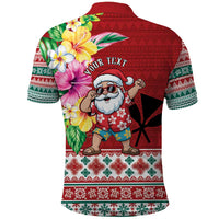 Santa Surf Mele Kalikimaka Personalized Polo Shirt Aloha Tropical Christmas Vibes - Polynesian Pride