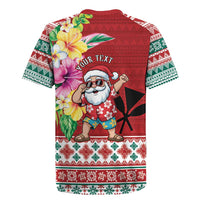 Santa Surf Mele Kalikimaka Personalized Rugby Jersey Aloha Tropical Christmas Vibes LT9 - Polynesian Pride