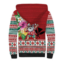 Santa Surf Mele Kalikimaka Personalized Sherpa Hoodie Aloha Tropical Christmas Vibes LT9 - Polynesian Pride