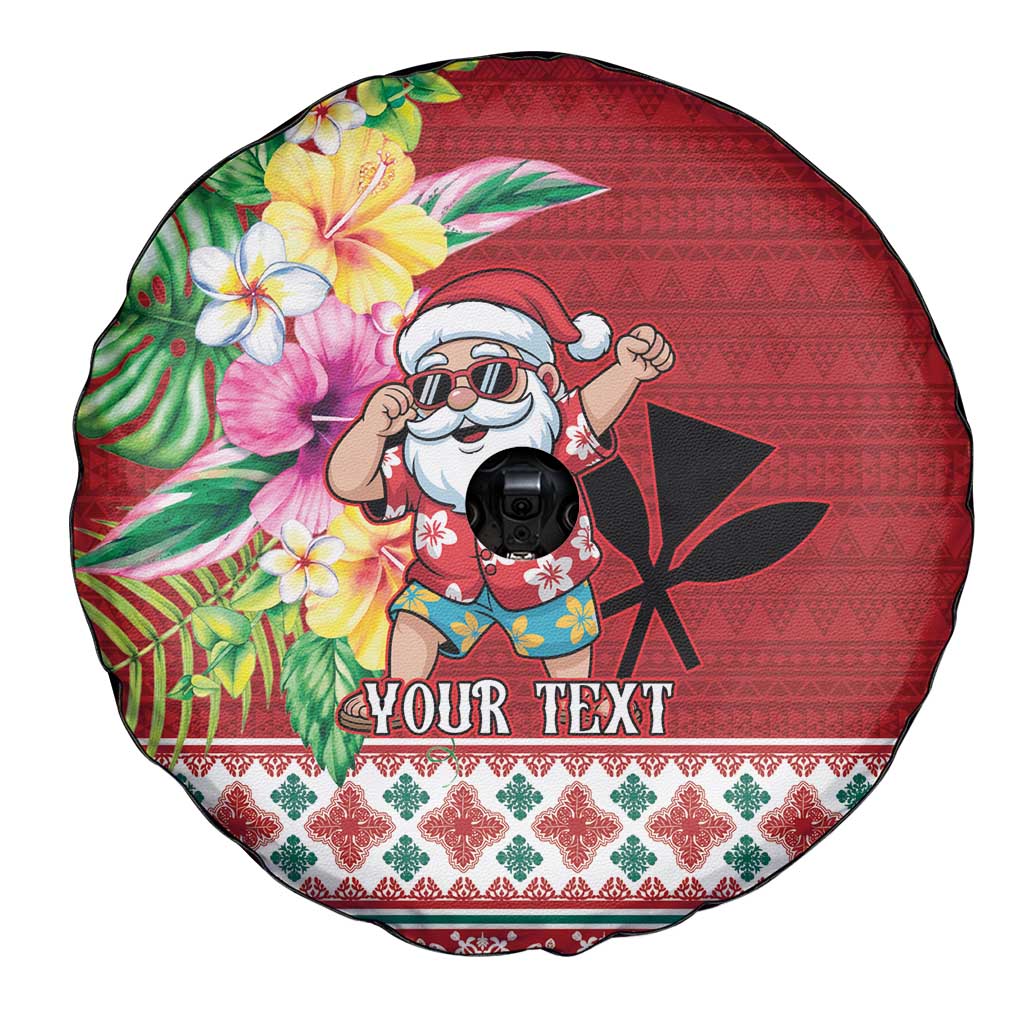 Santa Surf Mele Kalikimaka Personalized Spare Tire Cover Aloha Tropical Christmas Vibes - Polynesian Pride