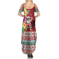 Santa Surf Mele Kalikimaka Personalized Summer Maxi Dress Aloha Tropical Christmas Vibes - Polynesian Pride