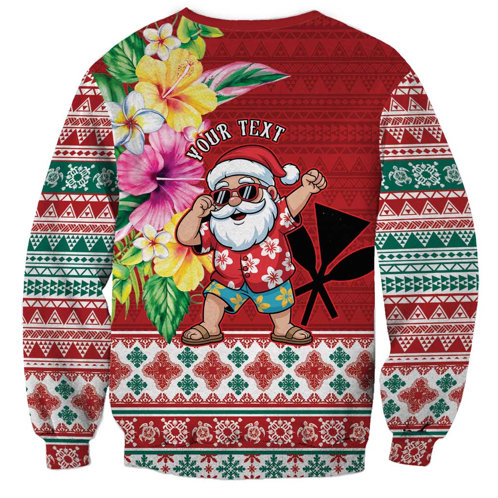 Santa Surf Mele Kalikimaka Personalized Sweatshirt Aloha Tropical Christmas Vibes LT9 - Polynesian Pride