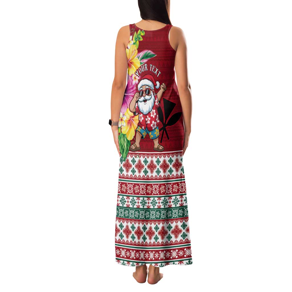 Santa Surf Mele Kalikimaka Personalized Tank Maxi Dress Aloha Tropical Christmas Vibes - Polynesian Pride
