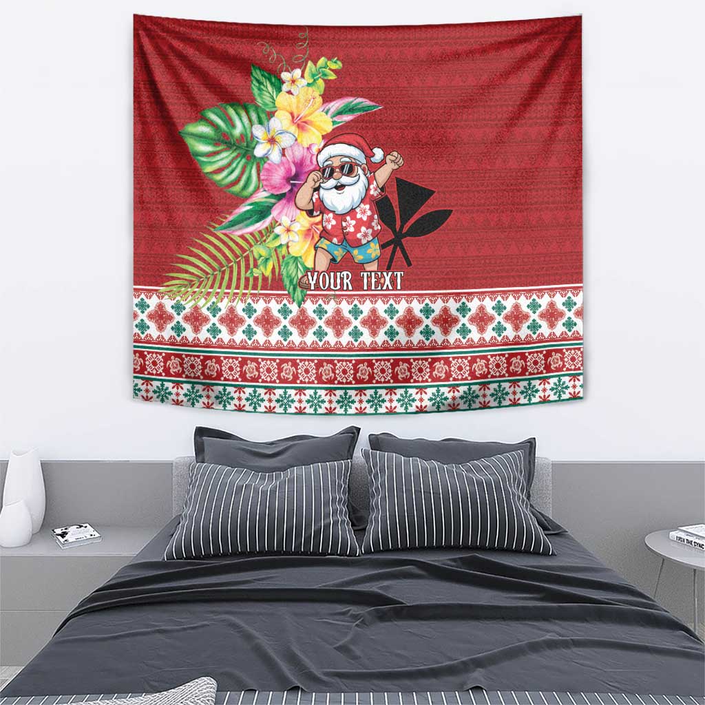 Santa Surf Mele Kalikimaka Personalized Tapestry Aloha Tropical Christmas Vibes - Polynesian Pride